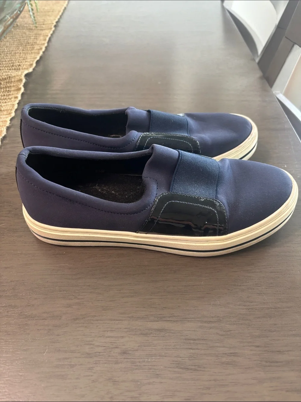 Vaneli Navy and Black Slip-On Casual Loafers